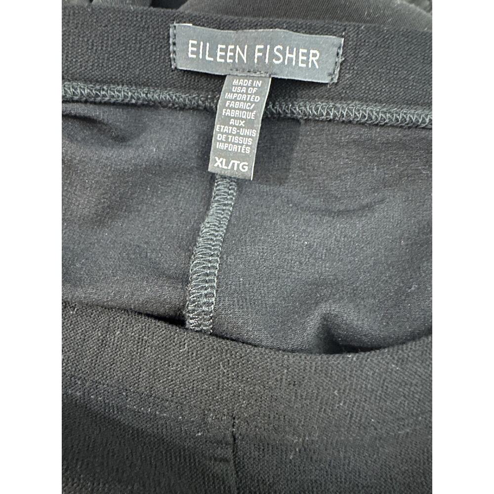 Eileen Fisher System Stretch Crepe Straight Pant Easy Fit Pull On Black Size XL - Picture 5 of 9